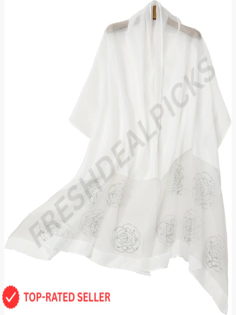 Elegant Floral Pashmina Shawl Wrap For Evening Dresses Dressy Wedding Guest